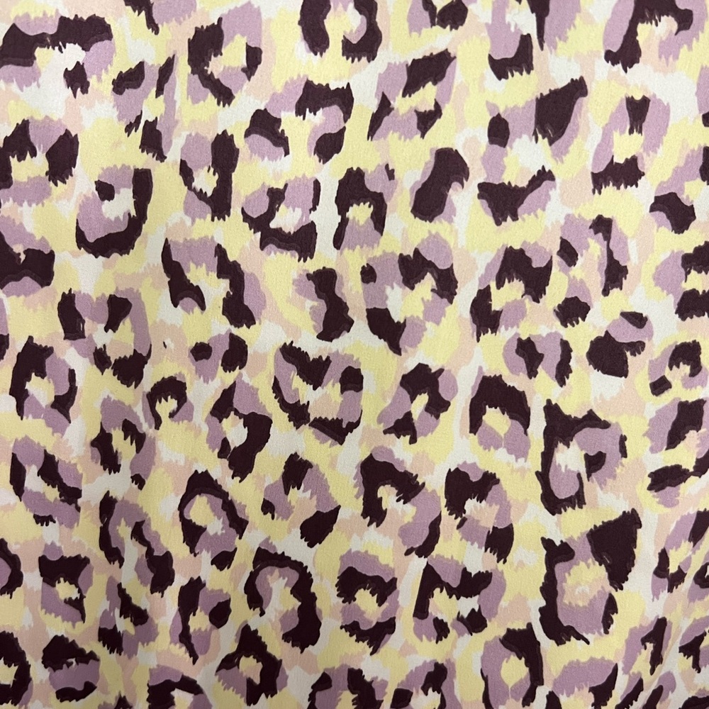 TORRID | Light Yellow & Mauve Pink Leopard Satin Midi Slip Skirt Size 2 - Picture 3 of 10